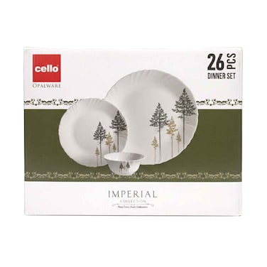 طقم عشاء أوبال وير من مجموعة Cello Imperial، ألوان متنوعة، 26 قطعة