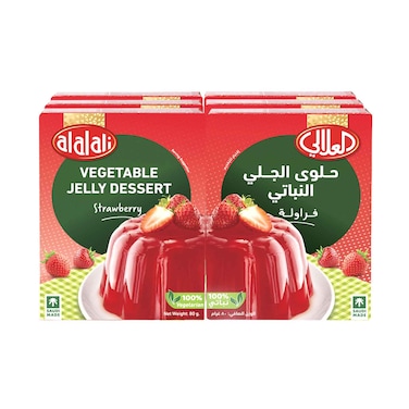 جيلي نباتي بنكهة الفراولة من العلالي 80 جم × 6