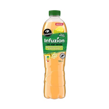 Carrefour Sensation Green Tea Infusion Drink With Lemon, Lime &amp; Elderflower Flavor 1.5l