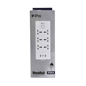 iPro 6-Way Power Extension with 2 USB-A & 2 USB-C Ports IP264