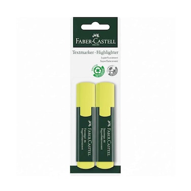 أقلام تحديد نص Faber Castell لون أصفر عدد 2 قطعة