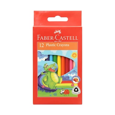 أقلام شمع بلاستيك Faber Castell عدد 12 قطعة
