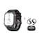 Swiss Military Smartwatch Alps Sport with Red Buttons Gunmetal Black Frame and Black Silicon Strap + Delta7 Pro Buds Black