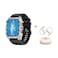 Swiss Military Smartwatch Alps Sport with Red Buttons Silver Frame and Black Silicon Strap + Delta7 Pro Buds White