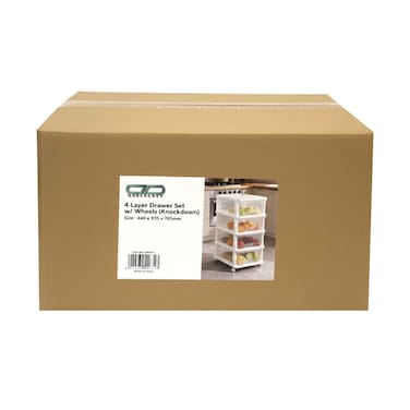 Abel Plast 4 Layer Drawer Set With Wheels Assorted 440x335x765mm