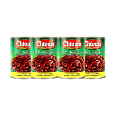 فاصوليا حمراء تشطورة فود 400 غ × 4 قطع