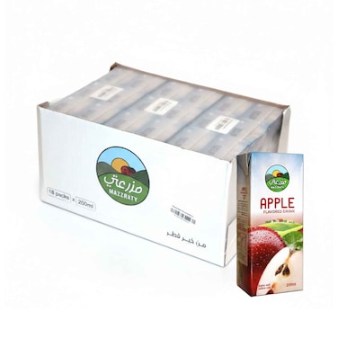 Mazzraty Long Life Juice Apple Flavored Drink 200mlx18 Pieces