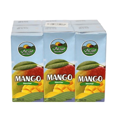 Mazzraty Long Life Juice Mango Nectar 200mlx6 Pieces