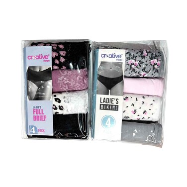 LDS PANTY X4PC PVC BAG- H-02 H-02