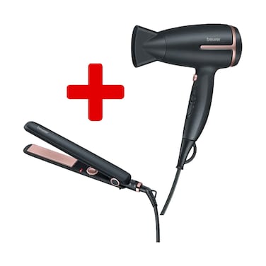 مجفف شعر بيورر HC25 + مملس شعر بيورر HS30 (مع رسوم توصيل إضافية 50 ريال خارج الدوحة)