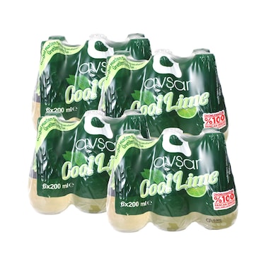 Avsar Natural Mineral Rich Carbonated Drink Cool Lime, With Mint &amp; Lemon Flavor 200mlx24 Pieces