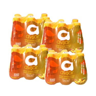 Avsar Sparkling Mango &amp; Pineapple Flavored Mineral Water 200mlx24 Pieces