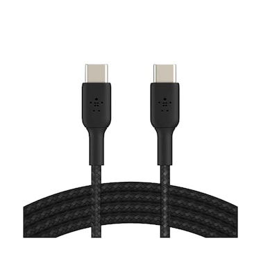 كابل بلكين مضفر USB C‑C رقم CAB004BT1MBK قدرة 60 واط طول 1 متر أسود