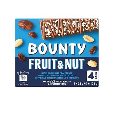 باونتي تريبل تريت بالفواكه والمكسرات والشوكولاتة 128 غرام
