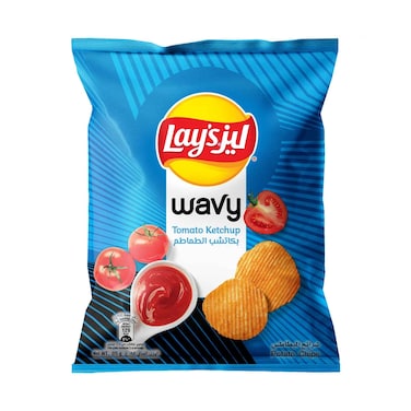 رقائق بطاطس ليز المموجة بنكهة كاتشب الطماطم 85 غرام