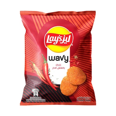 رقائق بطاطس ليز المموجة بنكهة الفلفل الحار 85 غرام