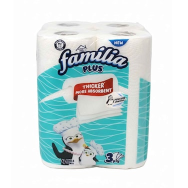 مناشف مطبخ فاميليا بلس، 3 طبقات، 4 لفات