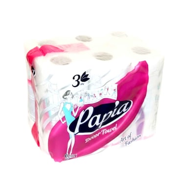 مناشف مطبخ بابيا ديكور، 3 طبقات، 6 لفات