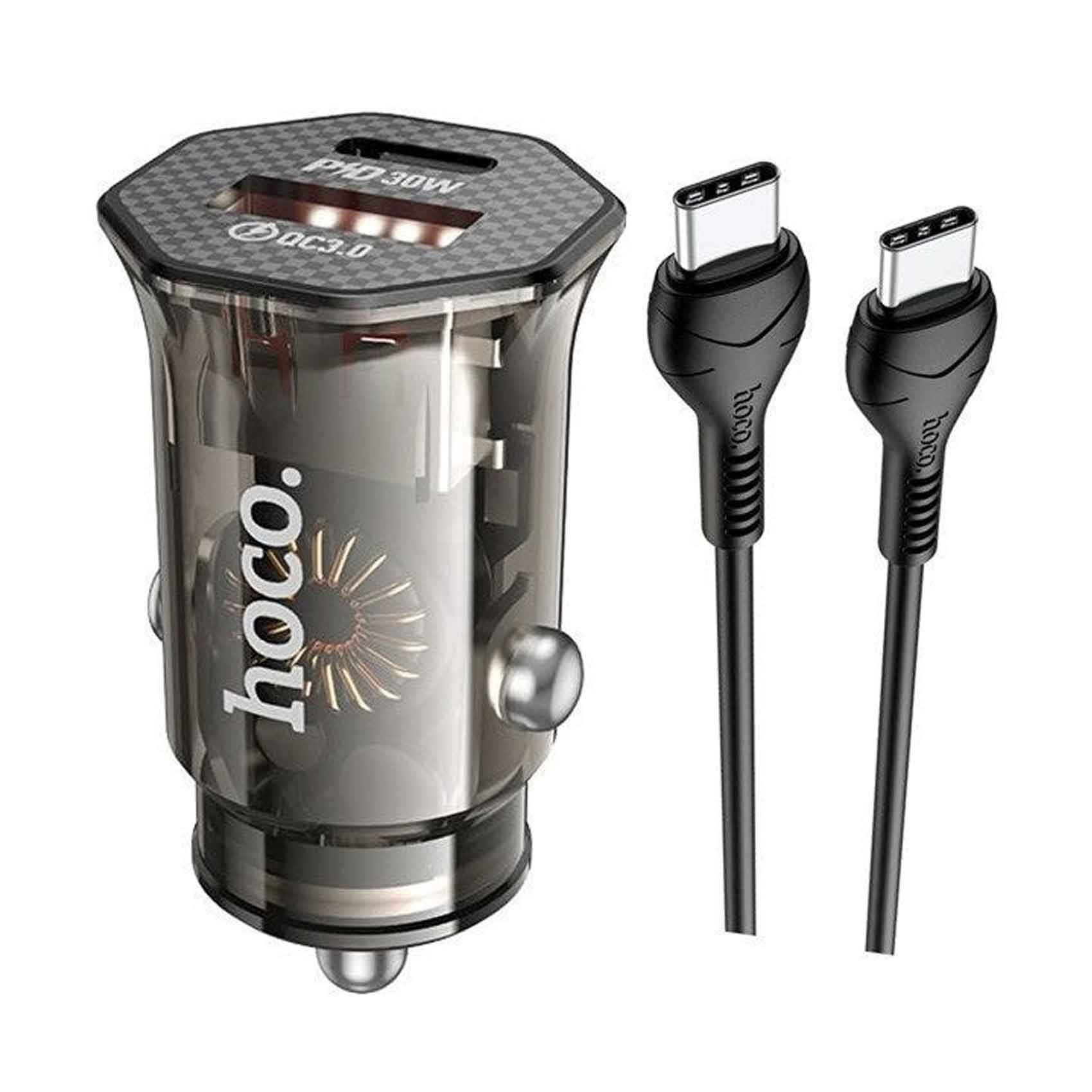 Hoco Proud PD30W+QC3.0 Dual Port Car Charger DZ16
