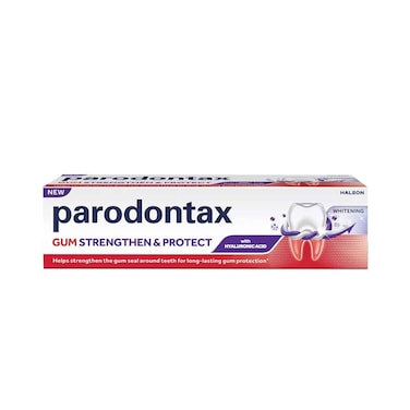 معجون أسنان بارادونتاكس لتقوية اللثة وحمايتها وتبييضها مع حمض الهيالورونيك 75 مل
