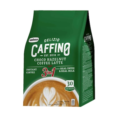 Delizio Caffino Choco Hazelnut Coffee Latte 3 in 1 Instant Coffee 20gx30 Pieces