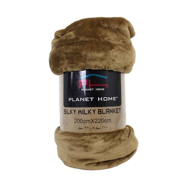 Planet Home Solid Silky Milky Blanket Double 200cmx220cm Assorted