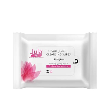 Jula Cleansing Wipes Daily Use For Face, Eye and Lips 25 Wipes