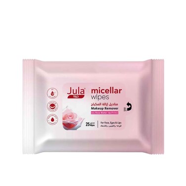 Jula Micellar Wipes, Make Up Remover With Rose Water 25 Wipes