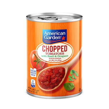 American Garden Finely Chopped Tomatoes With Basil &amp; Oregano 400g