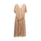 LDS CHIFFON LONG DRESS V NECK SS