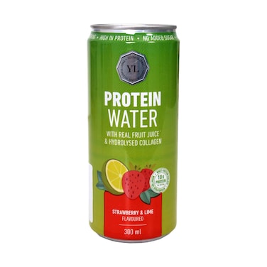 Youthful Living Protein Water With Real Fruit Juice &amp; Hydrolysed Collagen, Strawberry &amp; Lime Flavoured Drinks 300ml