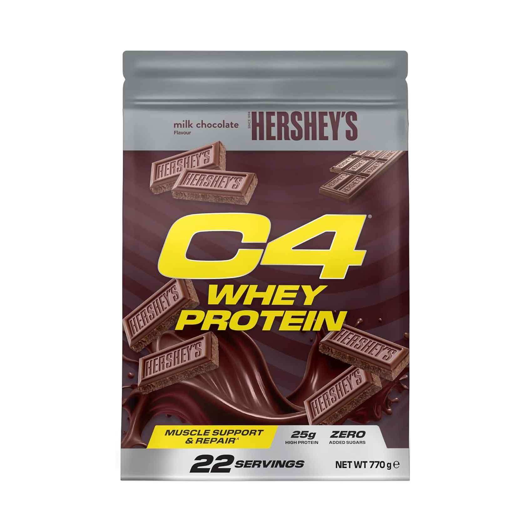 C4 Whey Protein Powder, Hershey's Milk Chocolate Flavour 770g