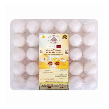 Aldiar Eggs White Eggs Grade A Medium 30 Pieces