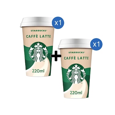 Starbucks Caffe Latte Coffee Drink 220ml + Starbucks Caffe Latte Coffee Drink 220ml
