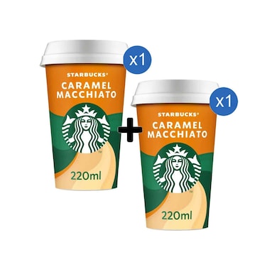 Starbucks Caramel Macchiato Coffee Drink 220ml + Starbucks Caramel Macchiato Coffee Drink 220ml