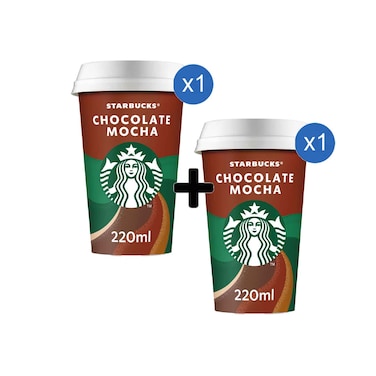 Starbucks Chocolate Mocha Coffee Drink 220ml + Starbucks Chocolate Mocha Coffee Drink 220ml