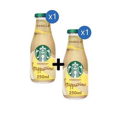 Starbucks Frappuccino Vanilla Coffee Drink 250ml + Starbucks Frappuccino Vanilla Coffee Drink 250ml