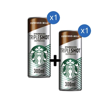 Starbucks Tripleshot Espresso Coffee Drink 300ml + Starbucks Tripleshot Espresso Coffee Drink 300ml