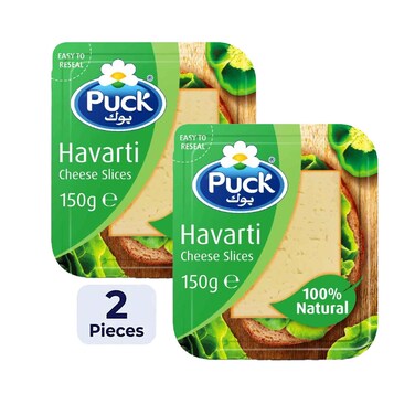 Puck Havarti Natural Cheese Slices 150g &amp; Puck Havarti Natural Cheese Slices 150g
