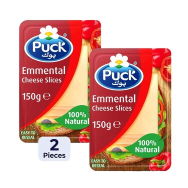 Puck Emmental Natural Cheese Slices 150g &amp; Puck Emmental Natural Cheese Slices 150g