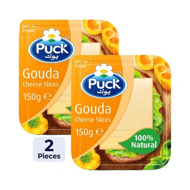 Puck Gouda Natural Cheese Slices 150g &amp; Puck Gouda Natural Cheese Slices 150g