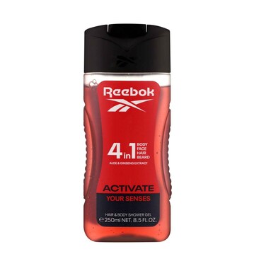 Reebok 4 In 1 Shower Gel Activate Your Senses With Aloe &amp; Ginseng Extract 250ml