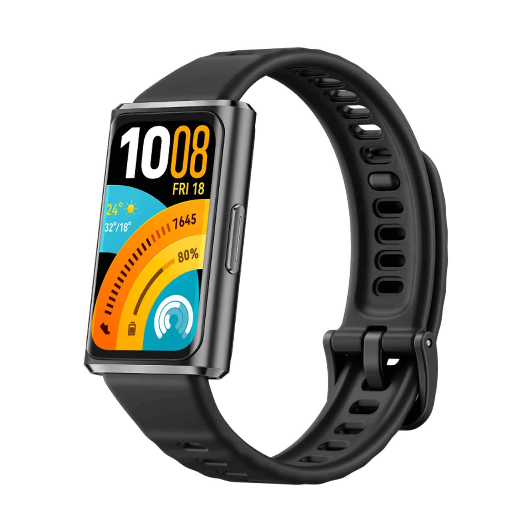 Huawei Band 11 Pro Black Matte Black Aluminum Alloy Case Black Fluoroelastomer Strap