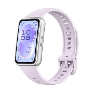 Huawei Band 11 Purple Silver Durable Polymer Case Purple Fluoroelastomer Strap