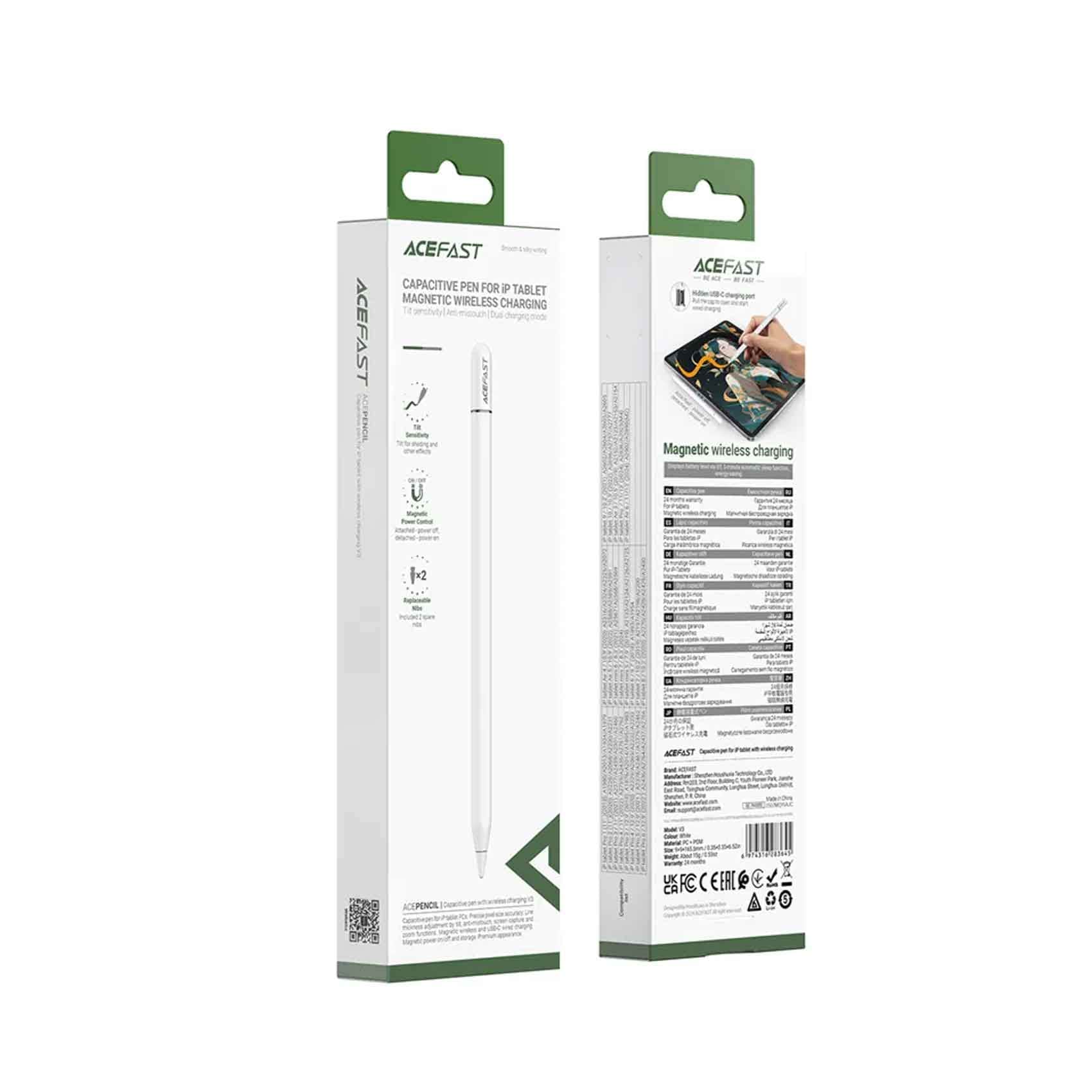 Acefast Capacitive Pen For iP Tablet Magnetic Wireless Charging, V3