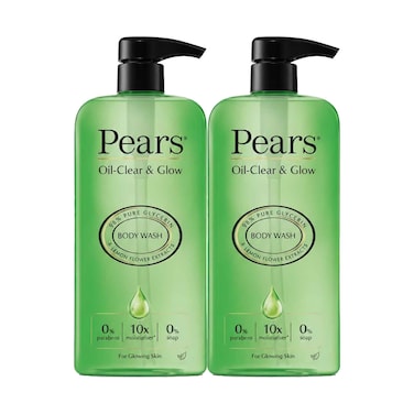 Pears Body Wash Oil Clear &amp; Glow 500mlx2 Pieces