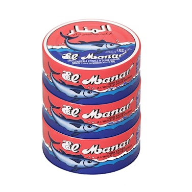 المنار تونة قطع في زيت زيتون بكر 160 جم × 3 قطع