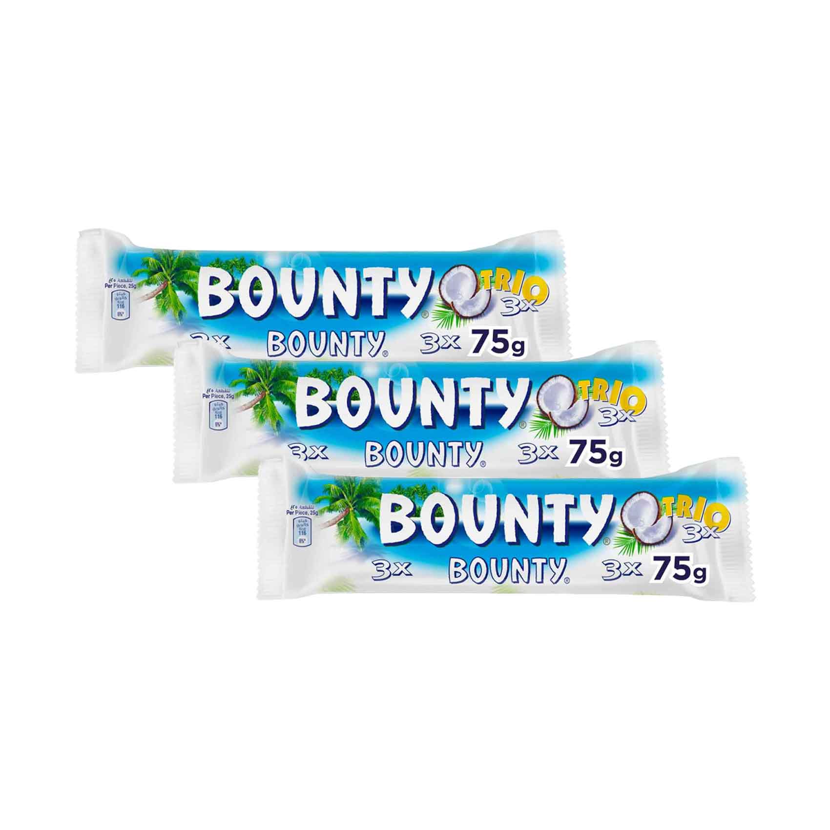 Bounty Trio Chocolate Bars 75x3