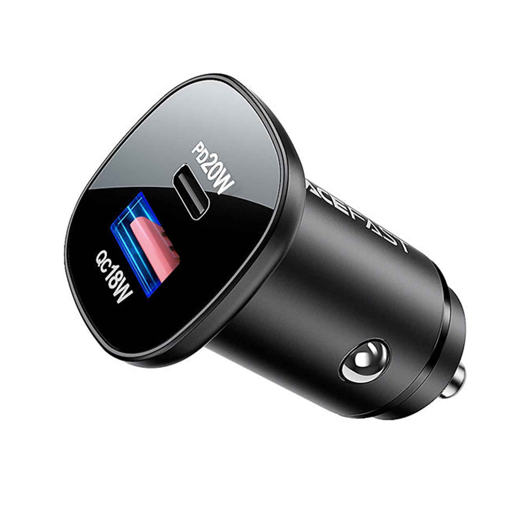 Acefast Dual Fast Charge With Intelligent Power Distribution Dual Port Metal Car Charger B1, 38 Watts