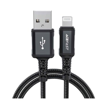 Acefast Fast Charging Data Cable  Wear Resistant Nylon Braid USB-C To Lightning, Black, C04-02